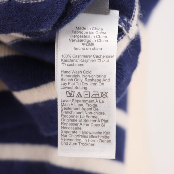 J.CREW 100% Cashmere Fringe-Trim Sweater Lady Jacket Evening Muslin Navy Size XL - Picture 11 of 12